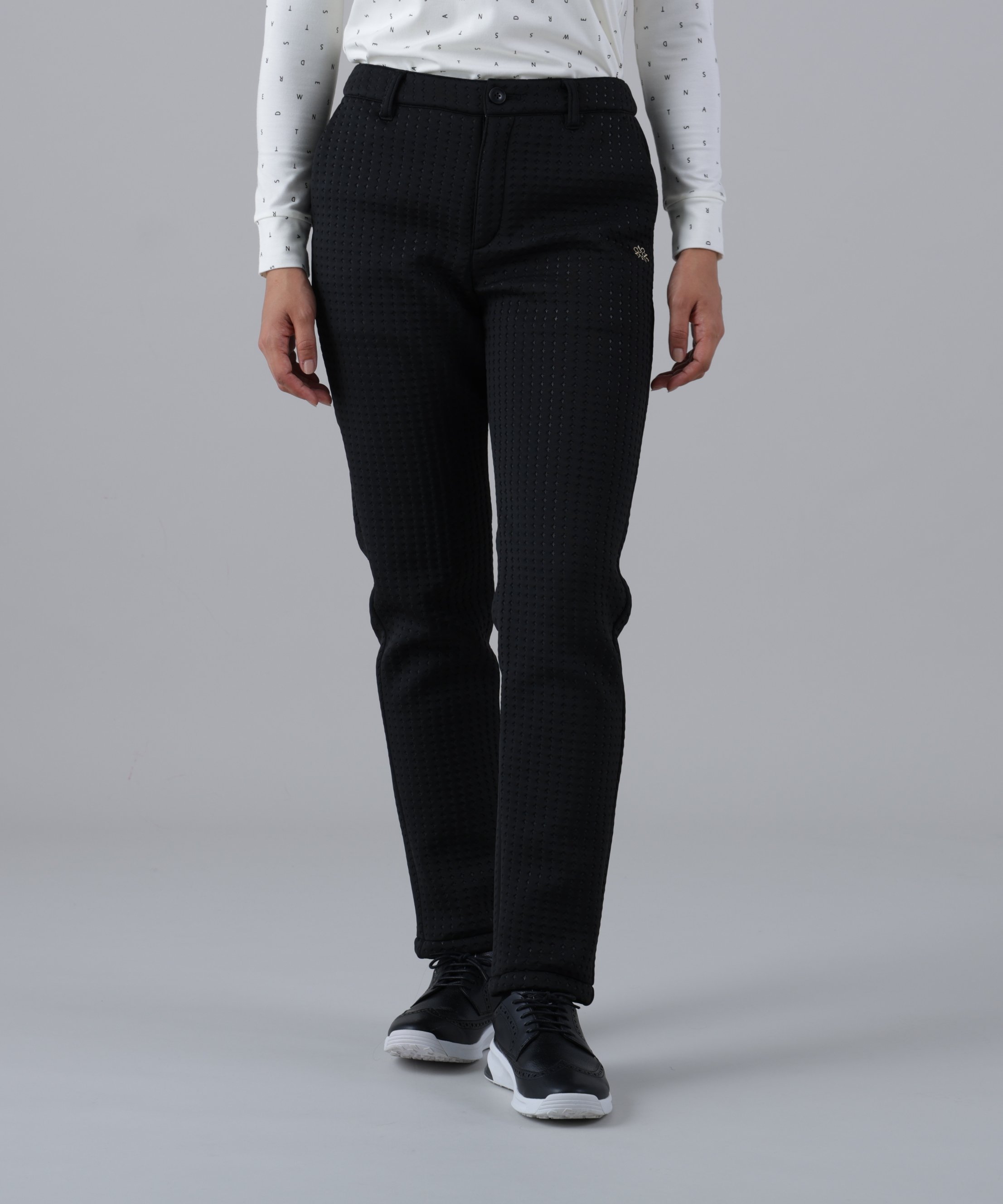 St ANDREWS ダンボールピンソニックエンボスパンツ (WOMENS) セントアンドリュース パンツ その他のパンツ ホワイト ブラック
