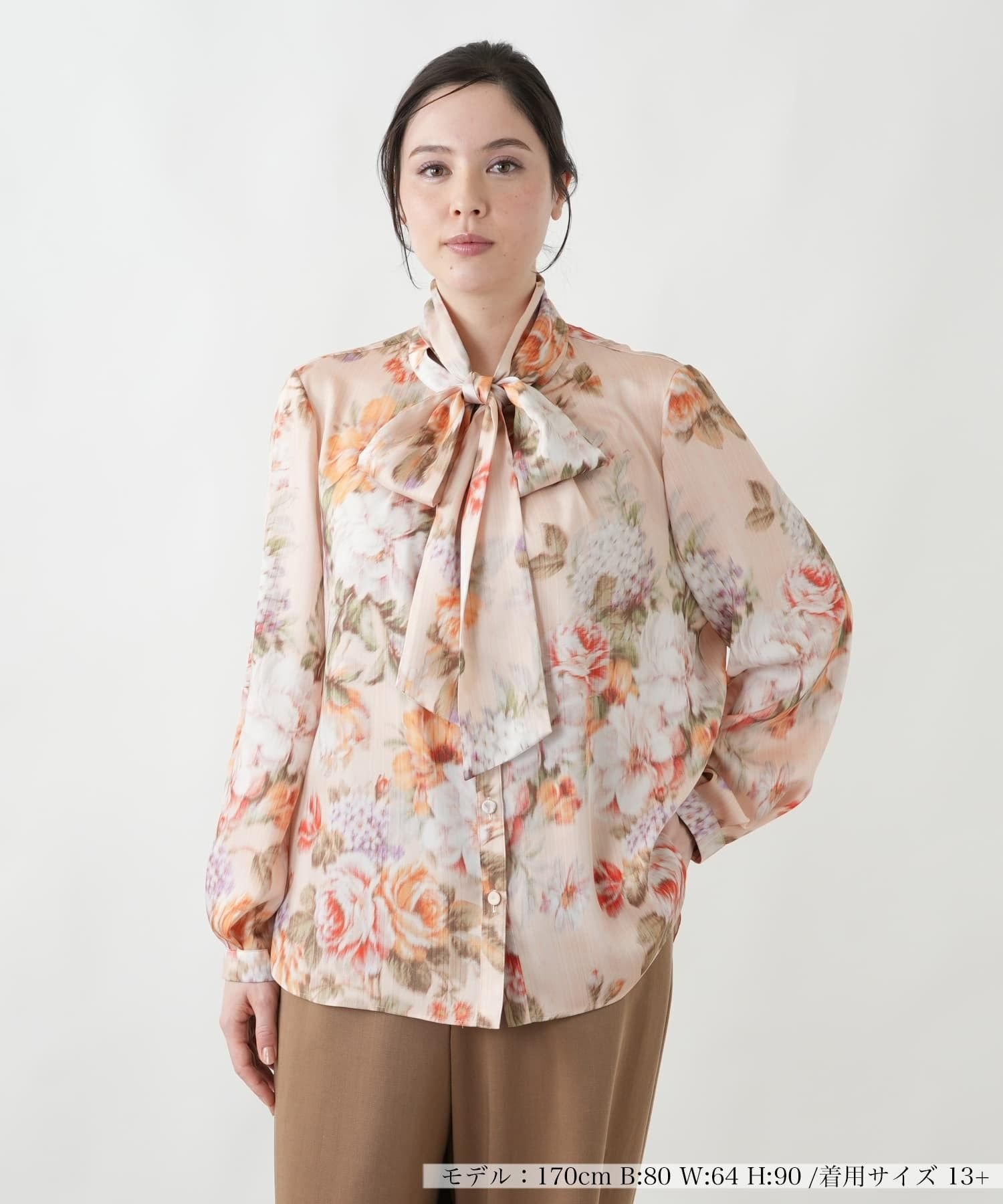 Leilian PLUS HOUSE 【店頭人気】ブラウス【ROCHAS Premiere】【ERICA】 レリアン プラスハウス トップス シャツ・ブラウス オレンジ