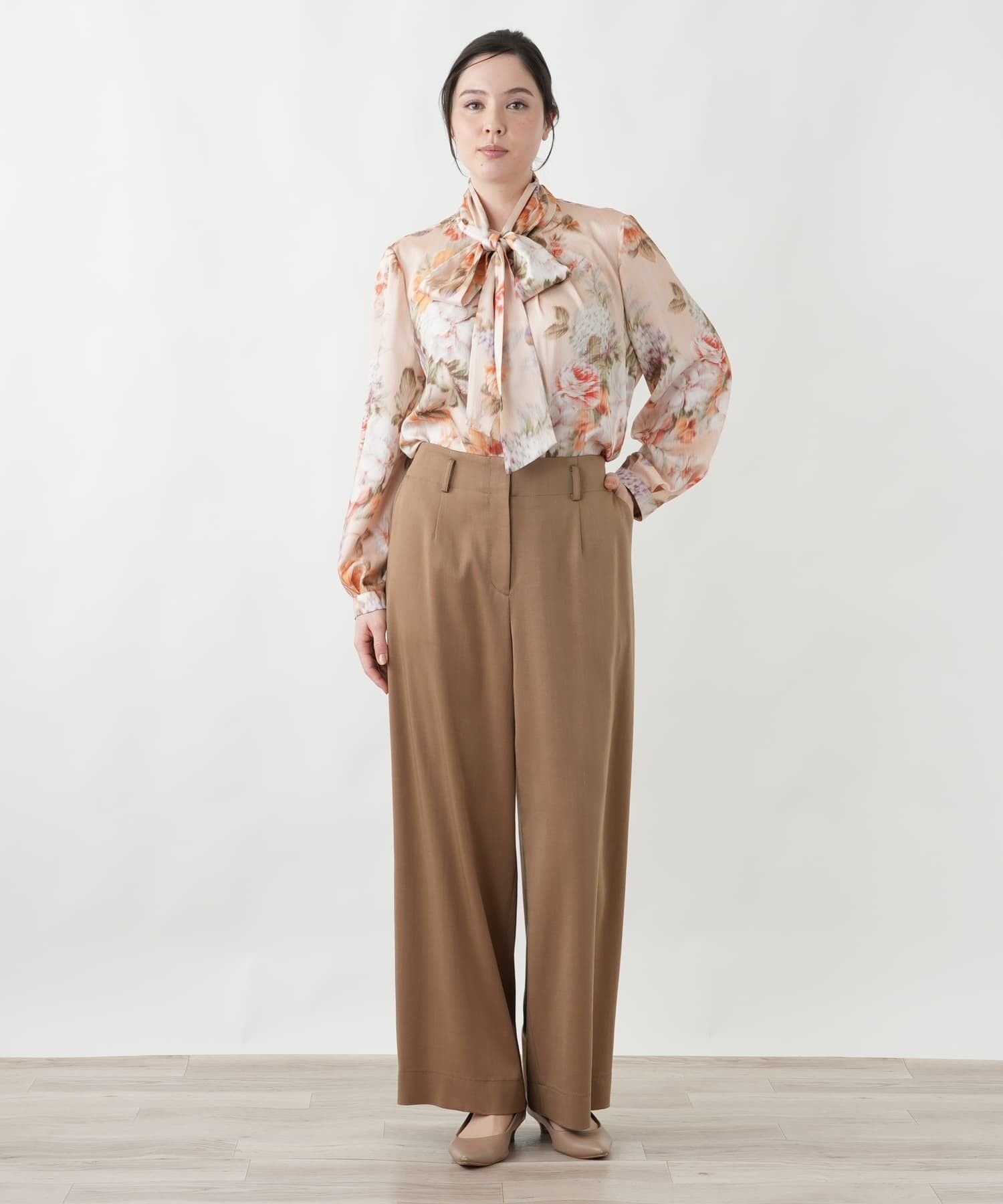 Leilian PLUS HOUSE 【店頭人気】ブラウス【ROCHAS Premiere】【ERICA】 レリアン プラスハウス トップス シャツ・ブラウス オレンジ