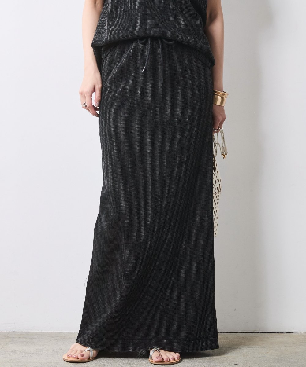 CHIC STYLE ヴィンテージ加工サーマルロングタイトスカート＜大きいサイズ有＞シックスタイル シックスタイル スカート ロング・マキシスカート ブラウン【送料無料】