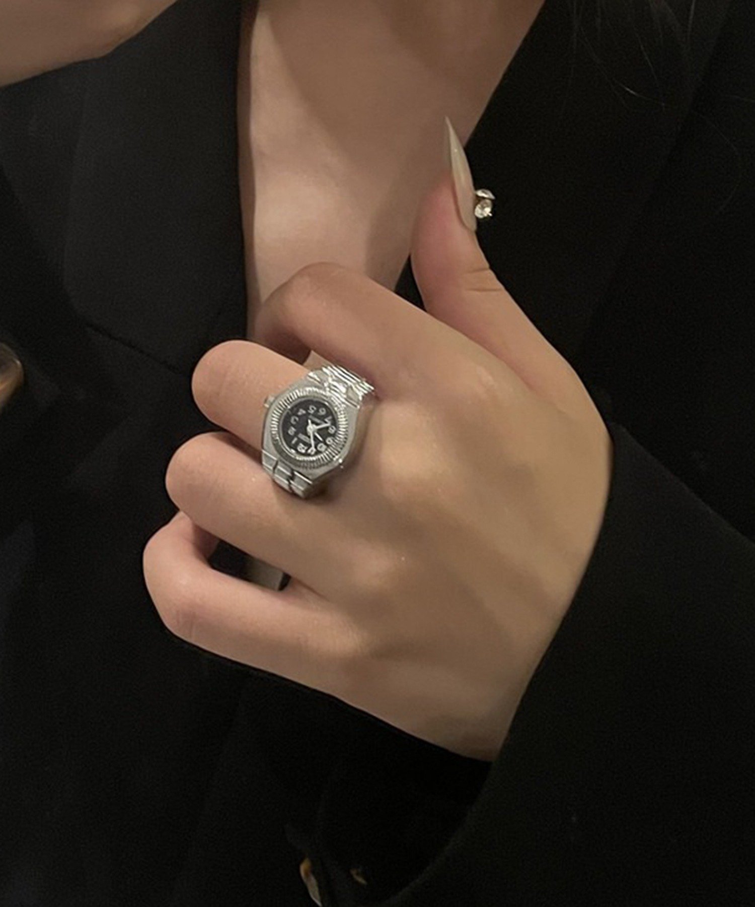 c.u.l 時計モチーフ ウォッチデザインリング cula1491 チュクラ アクセサリー・腕時計 リング・指輪 ホワイト ブラック