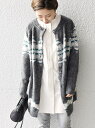 【SALE／30%OFF】SHIPS WOMEN PENDLETON:ミディカーディガン◇ シップス ニット カーディガン グレー ベージュ ブラウン【送料無料】