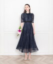 【SALE/5%OFF】Leja Leja-ウエストマークパフスリーブ総レースロングドレスワンピース美脚効果結婚式 パーティードレス レジャ ワンピース・ドレス...