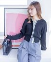【SALE/42%OFF】clear ロゴテープダブルジップニットトップス クリア トップス ニット グレー ベージュ ブラック
