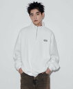 【SALE/25%OFF】WEGO MEN'S ワンポイントハーフジッププルオーバー ウィゴー トップス パーカー・フーディー ホワイト ブラック(4)