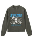 X-girl STAR AND FACE LOGO FADED L/S TEE 【X-girl】 エックスガール トップス カットソー・Tシャツ ブラウン ブラック カーキグリーン【送料無料】(4)