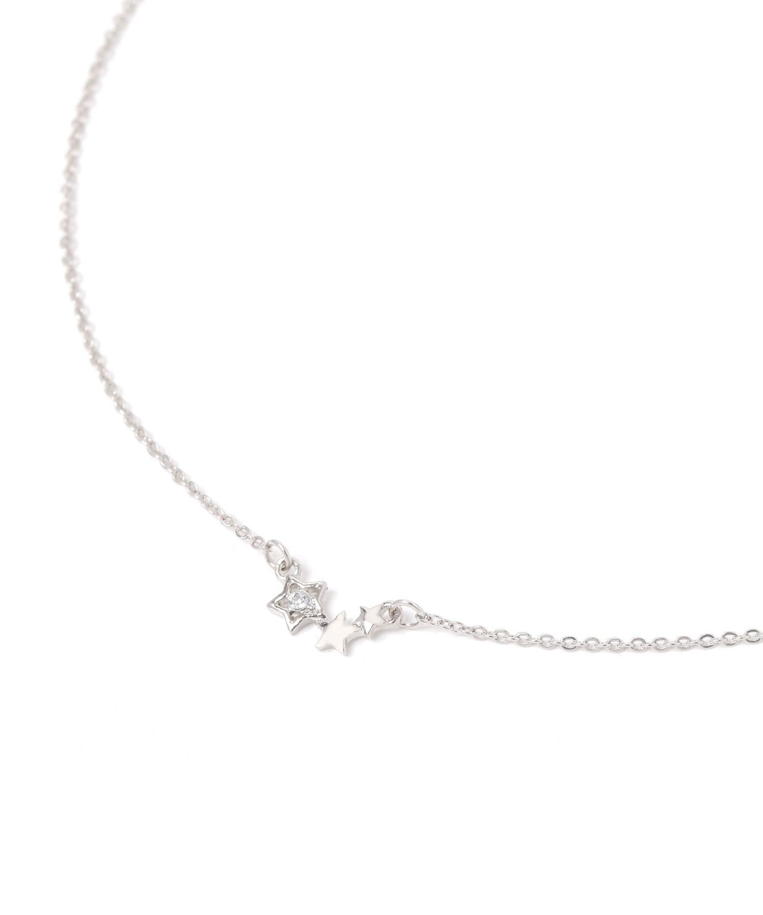 LAKOLE 3連スタービジューネックレス ラコレ アクセサリー・腕時計 ネックレス ゴールド シルバー