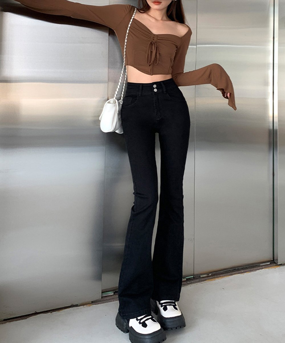 【SALE／30%OFF】miniministore セミフレアデニムパンツ 美脚おしゃれ ミニミニス...
