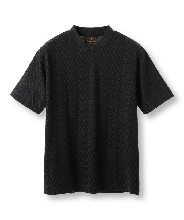 【SALE／50%OFF】DISTINCTION MEN'S BIGI リンクスジャガードVネックTEE メンズ ビギ トップス カットソー・Tシャツ ネイビー ブラック【送料無料】