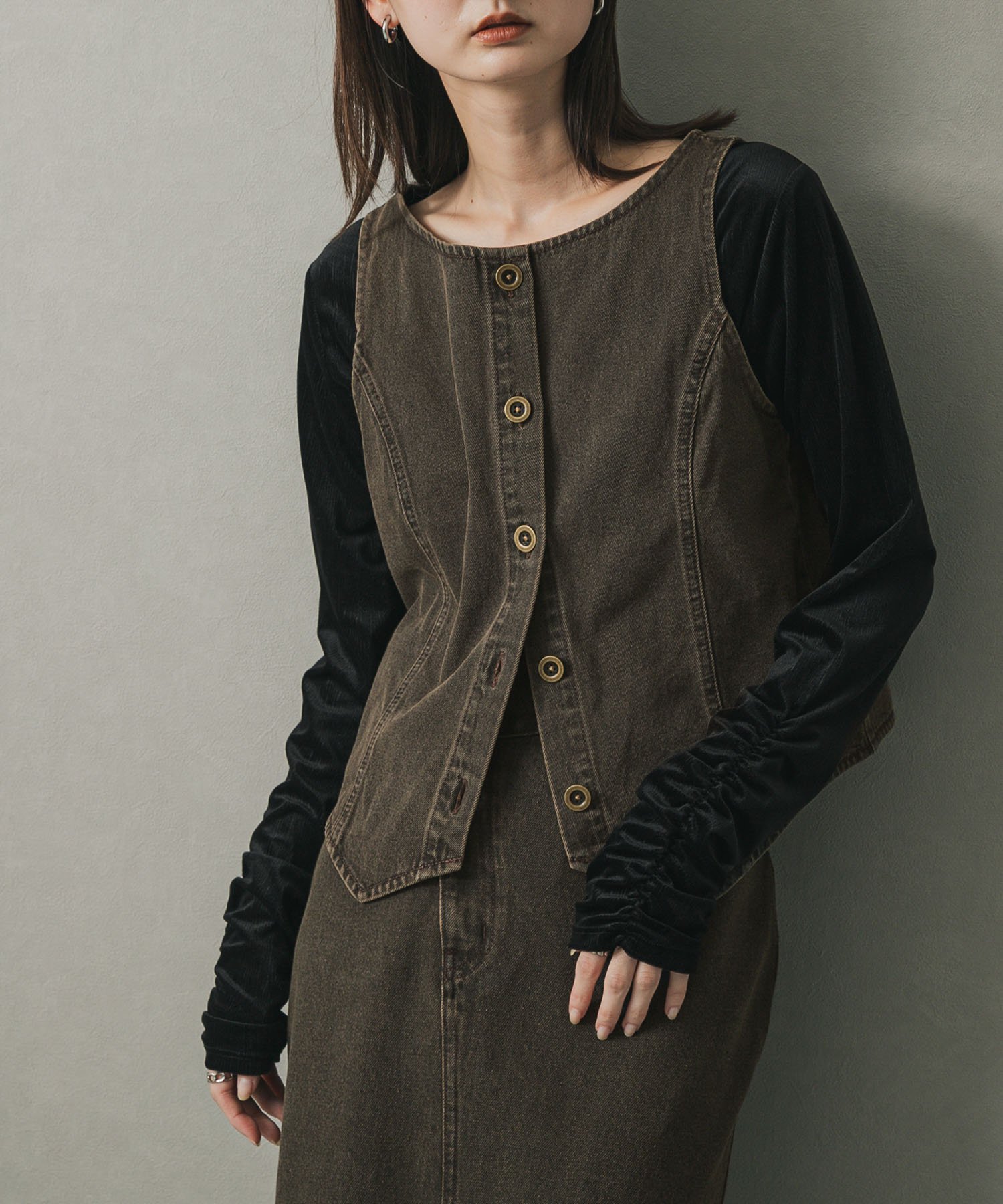 【SALE／64%OFF】SENSE OF PLACE デニムコンパクトジレ センス オブ プレイス トップス ベスト・ジレ ..