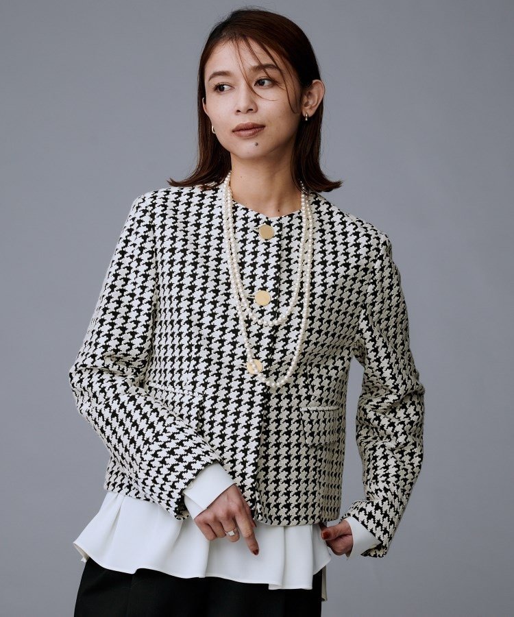 UNTITLED 【セットアップ可能】クラシックチドリ ジャケット アンタイトル ジャケット・アウター ノーカラージャケット ブラック