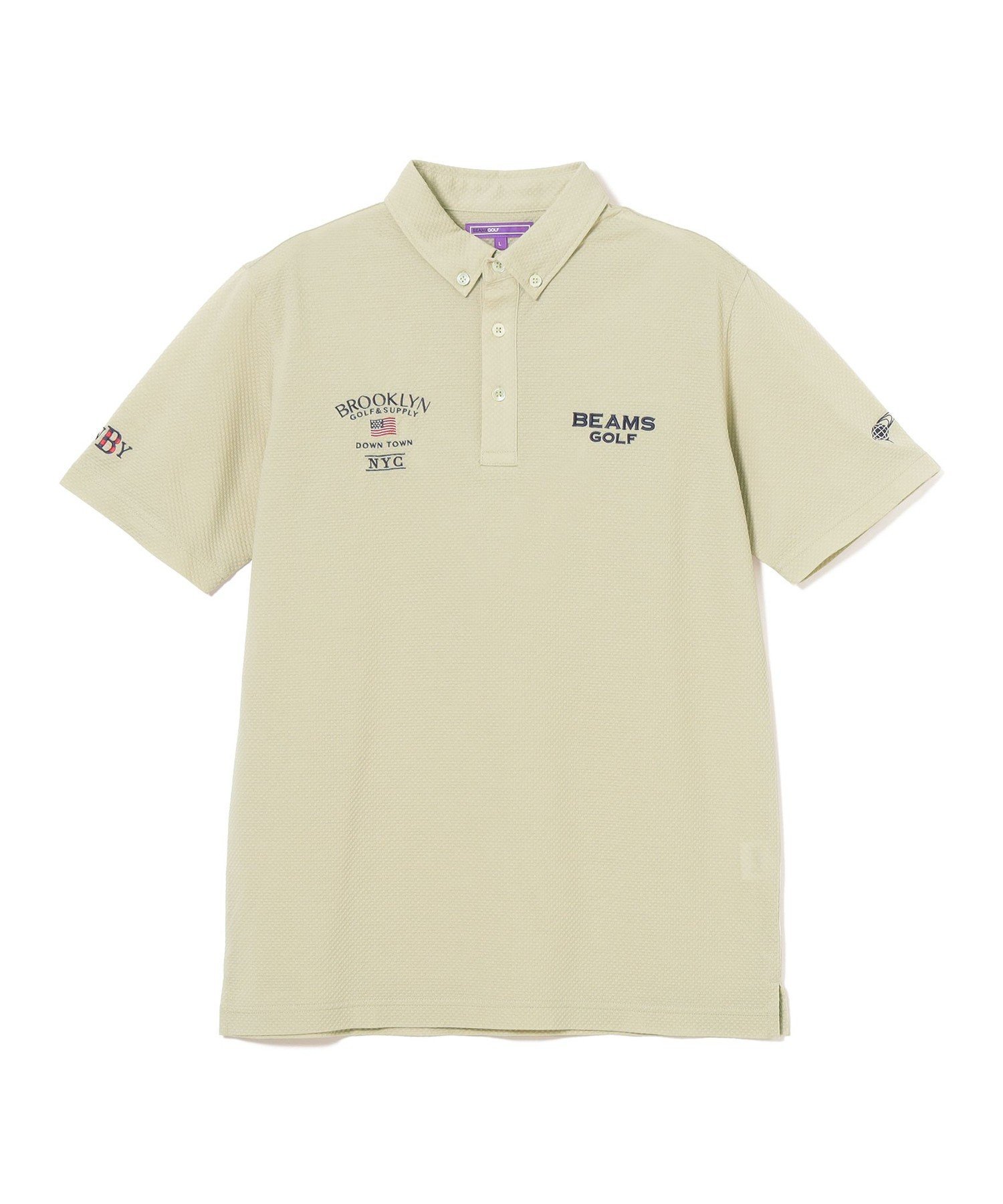 BEAMS GOLF PURPLE LABEL PURPLE LABEL / BROOKLYN ブロック型ジャカード ポロシャツ ビームス ゴルフ トップス スウェット・トレーナー ベージュ ホワイト ネイビー【送料無料】