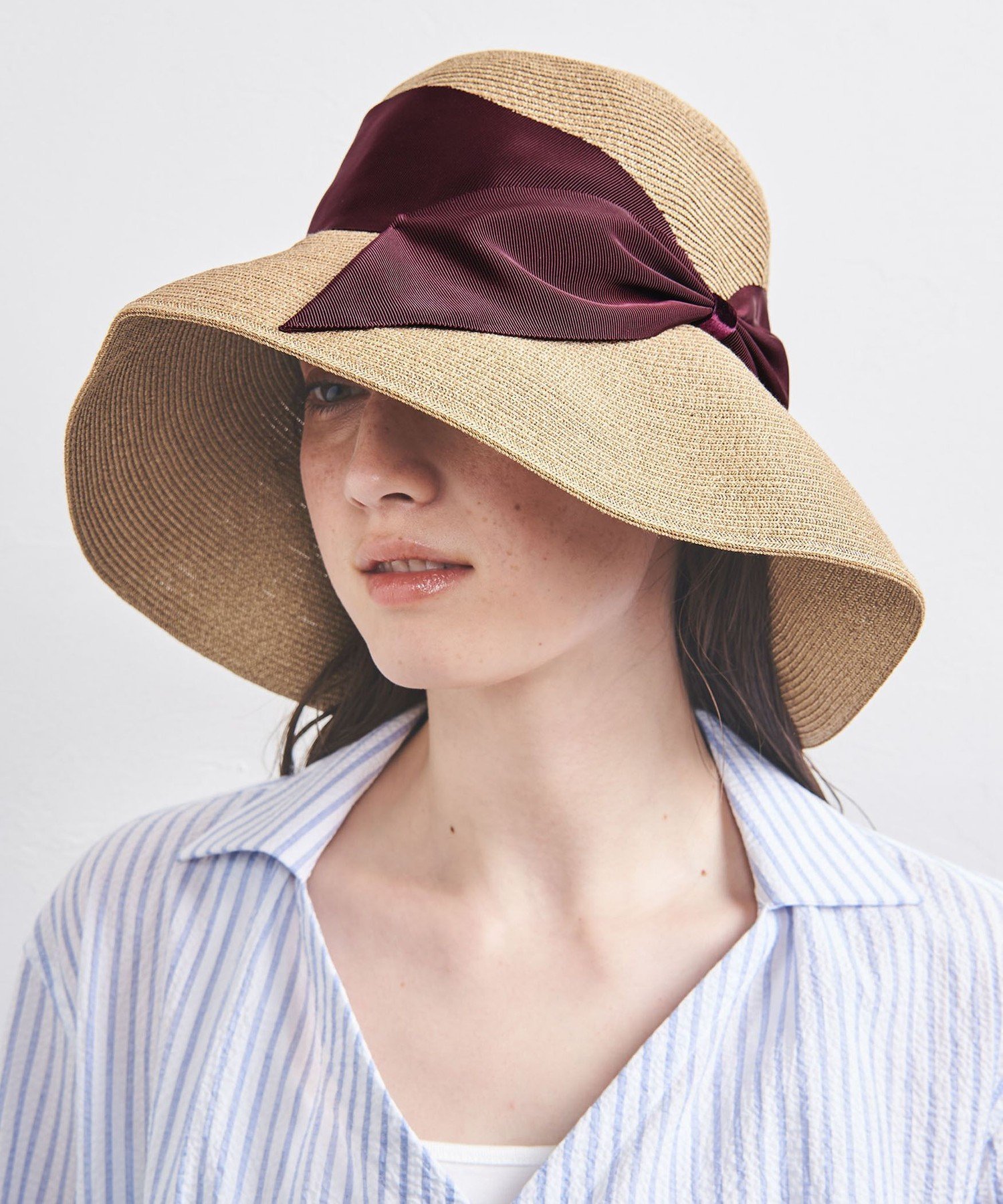 【SALE／30%OFF】UNITED ARROWS 【一部別注】＜Athena New York＞RISAKO TAN BODY ハット ユナイテッドアローズ アウトレット 帽子 ハット ワインレッド【送料無料】