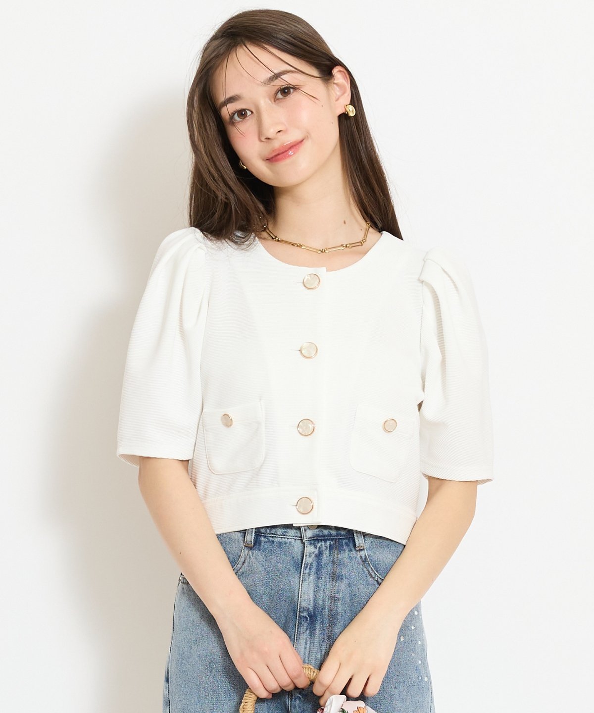 【SALE／30%OFF】WILLSELECTION ノーカラーポンチジャケット ウィルセレクション ジャケット・アウター ノーカラージャケット ホワイト ベージュ ブラック【送料無料】