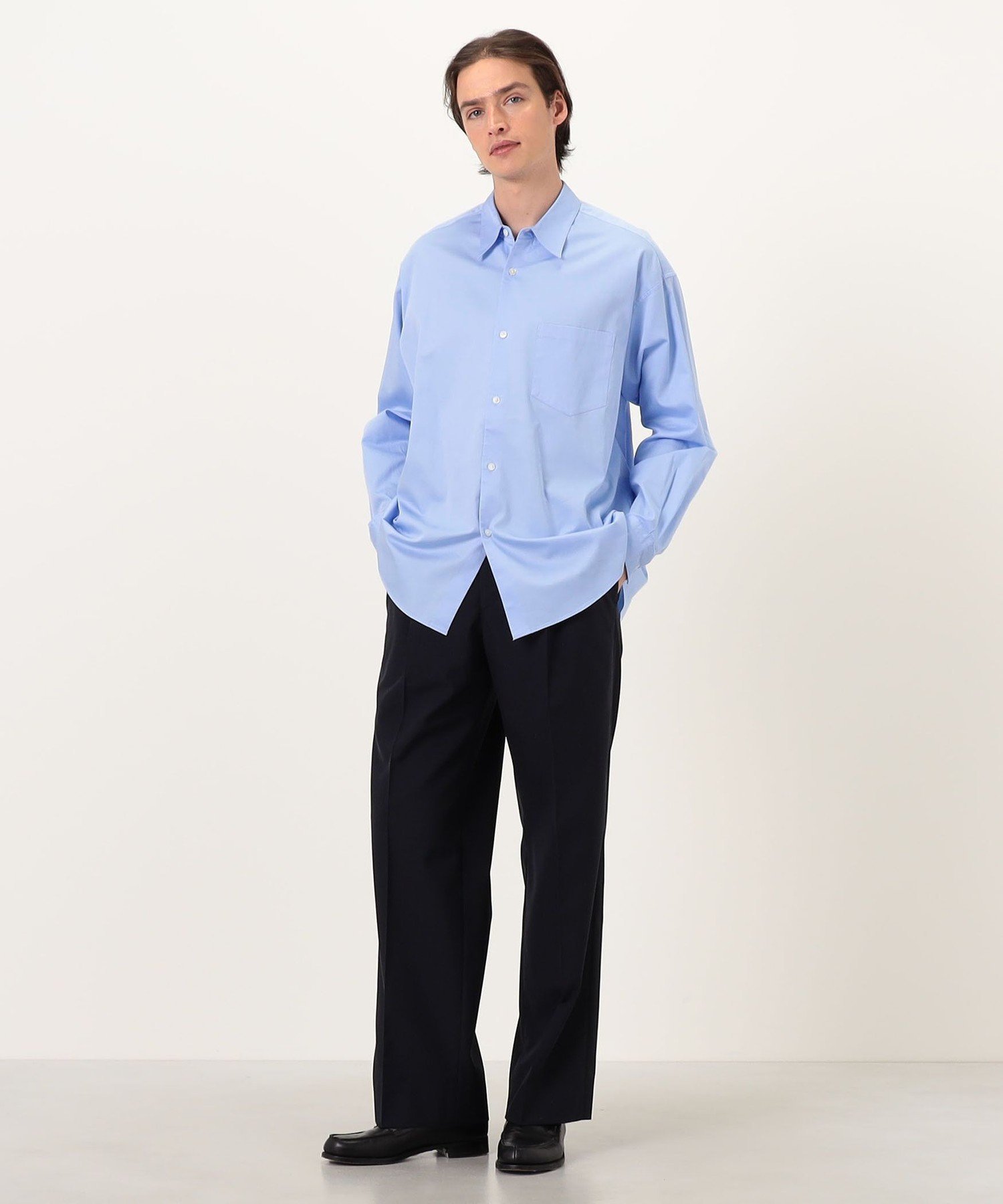 TOMORROWLAND MEN 【店舗限定】コットンポプリン レギュラーカラーロングスリーブシャツ トゥモローランド トップス シャツ・ブラウス ホワイト【送料無料】
