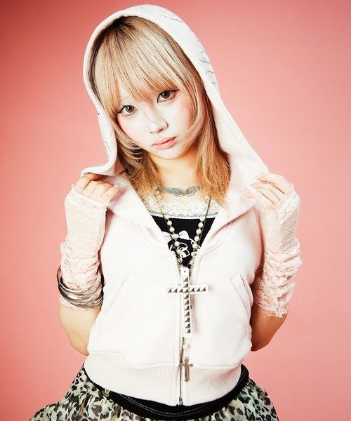 SELECT BRANDS GALFY/ガルフィー キラ☆FANCYフーディー ベスト(WOMENS) ジャックローズ トップス カットソー・Tシャツ ピンク ブラック