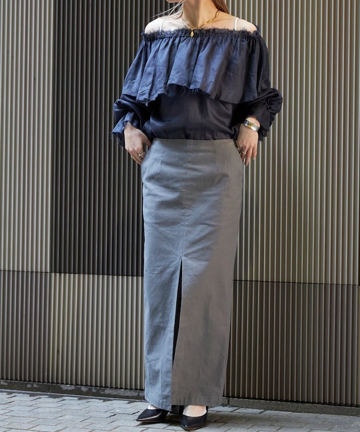 【SALE／71%OFF】Firsthand ストレッチタイトスカート / センタースリットスカート 24SS フリークスストア スカート その他のスカート グレー ブラックのサムネイル