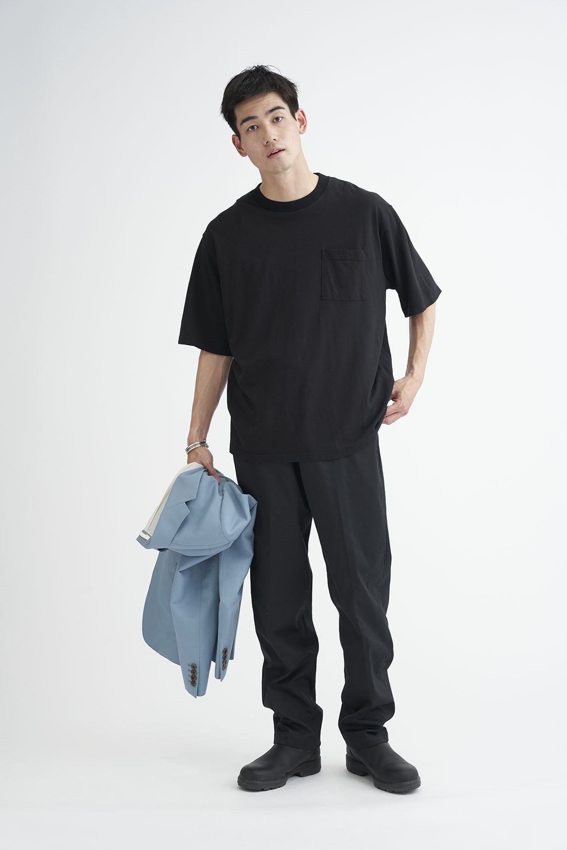 WA.CLOTH ESSENTIAL 【WA.CLOTH】Genderless COMFORT T-SHIRT ローンチパーク トップス カットソー・Tシャツ ブラック グレー