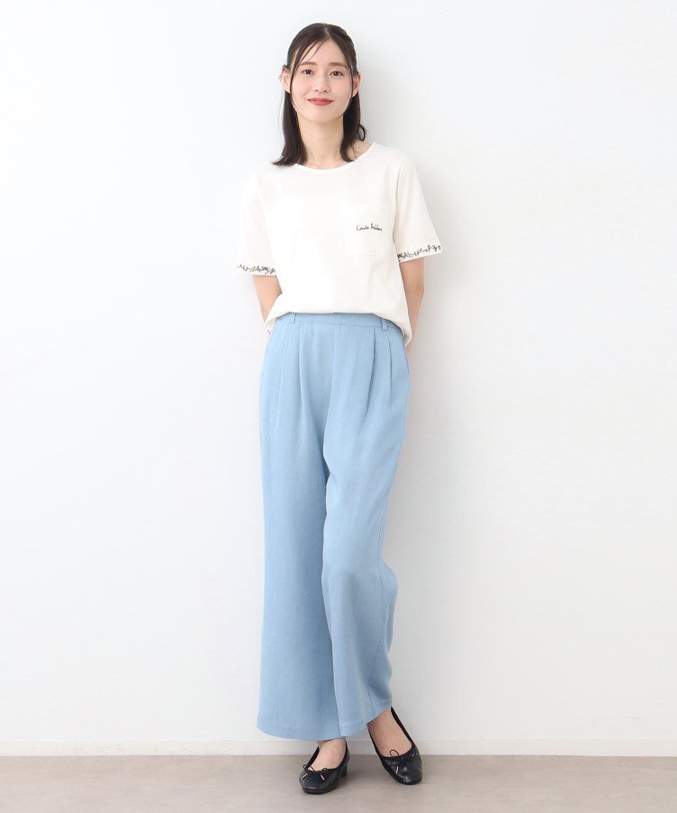 LAURA ASHLEY 【STORY掲載!/ウエストゴム/タックあり】セルロースデニム イージーパンツ ローラ アシュレイ パンツ ジーンズ・デニムパンツ ネイビー ブルー