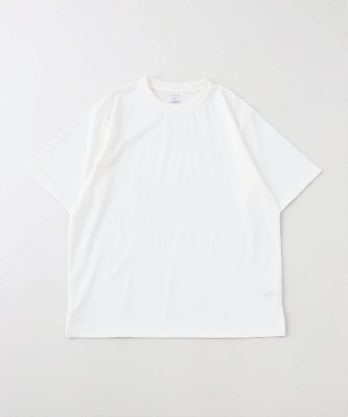 E. SILK MIX JQ NECK Tシャツ エディフィス トップス カットソー・Tシャツ ホワイト グレー ブラック