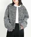 CITYSHOP 《予約》AZE BULKY ZIP カーディガン:ニット シティーショップ トップス ニット パープル ブラック【送料無料】