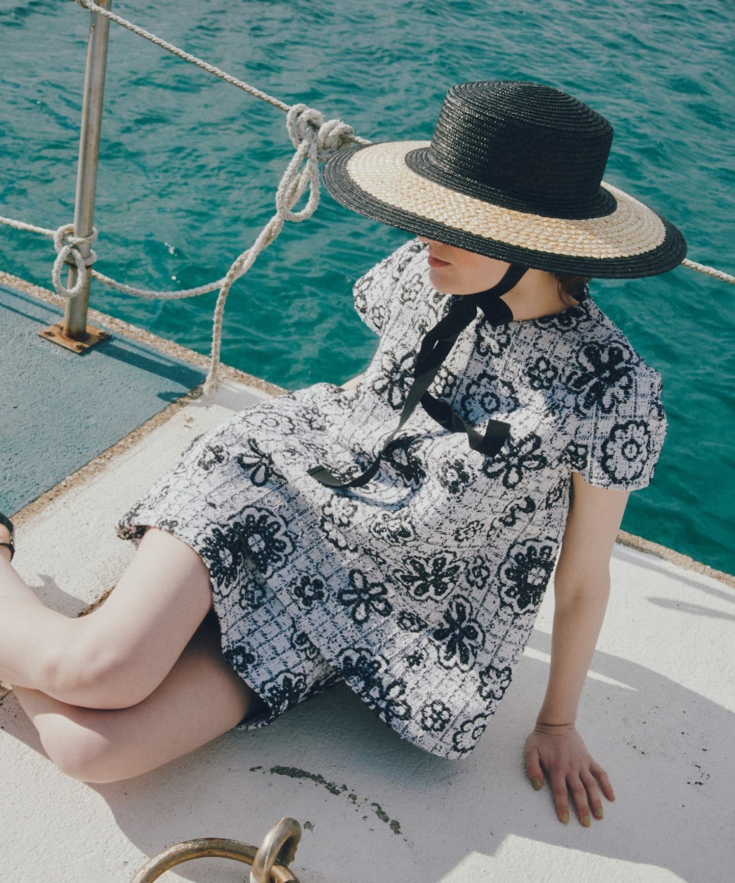 LOULOU WILLOUGHBY 【LOULOU WILLOUGHBY】MALHIA ツイードプルオーバー アルアバイル トップス シャツ・ブラウス ブラック