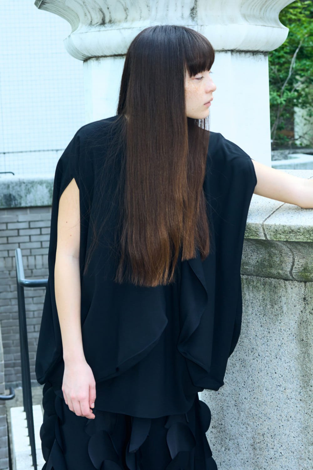 ENFOLD EGG DRAPE PULLOVER エンフォルド トップス カットソー・Tシャツ グリーン ブラック