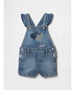 【SALE/40%OFF】GAP (K)Gap × ディズニー デニムショートオール (幼児・ベビー) ギャップ オールインワン・オーバーオール オーバーオール...