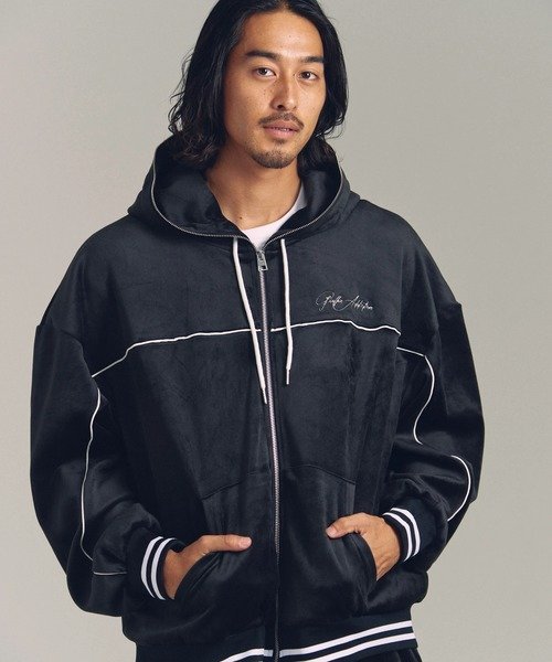 【SALE／50%OFF】GALLIS ADDICTION GA VELOR TRACK ZIP HOODIE *セットアップ対応(MENS) ジャックローズ トップス スウェット・トレーナー ブラック ワインレッド【送料無料】