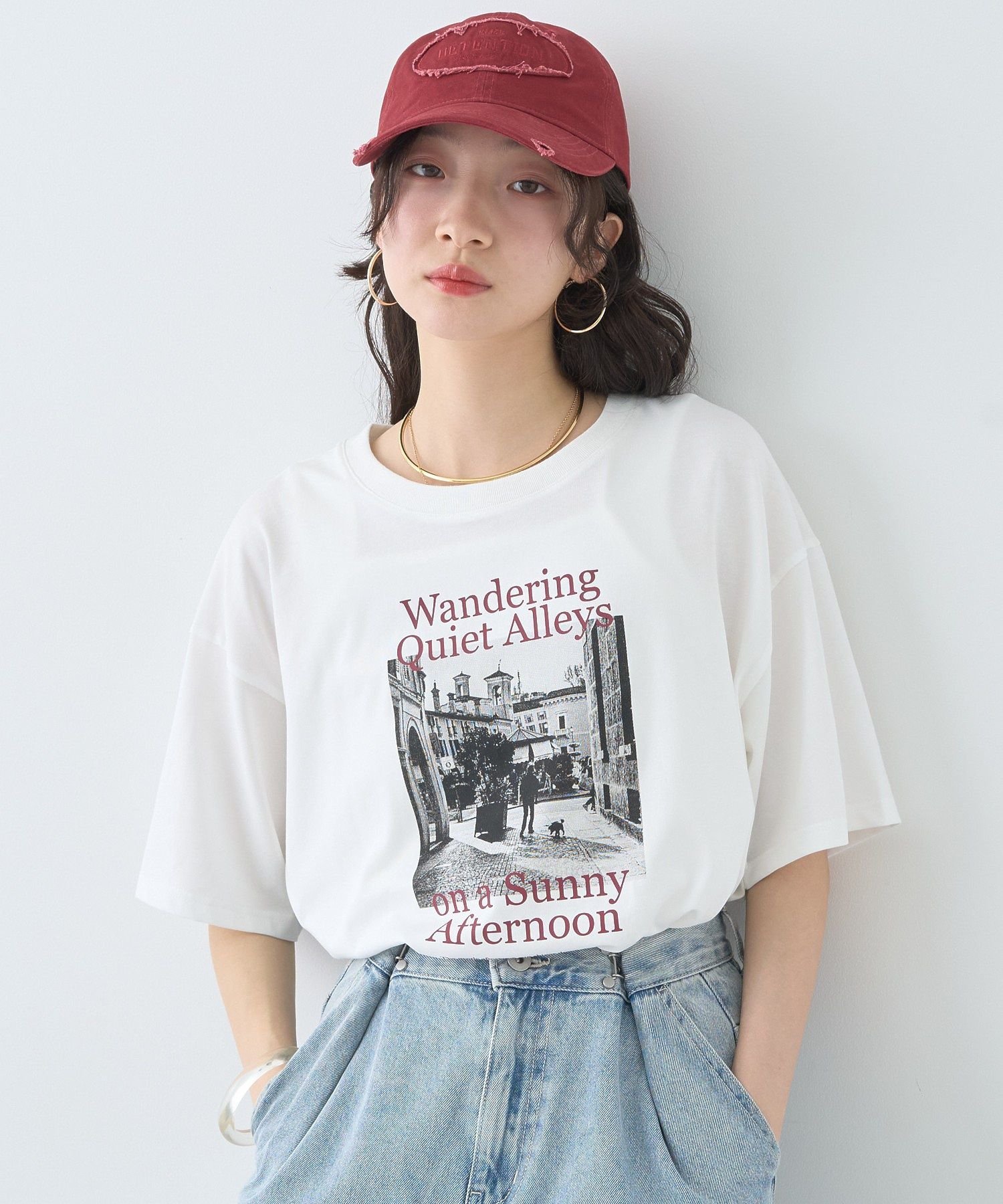 earth music&ecology アソートプリントレギュラースリットTee アースミュージック&エコロジー トップス..