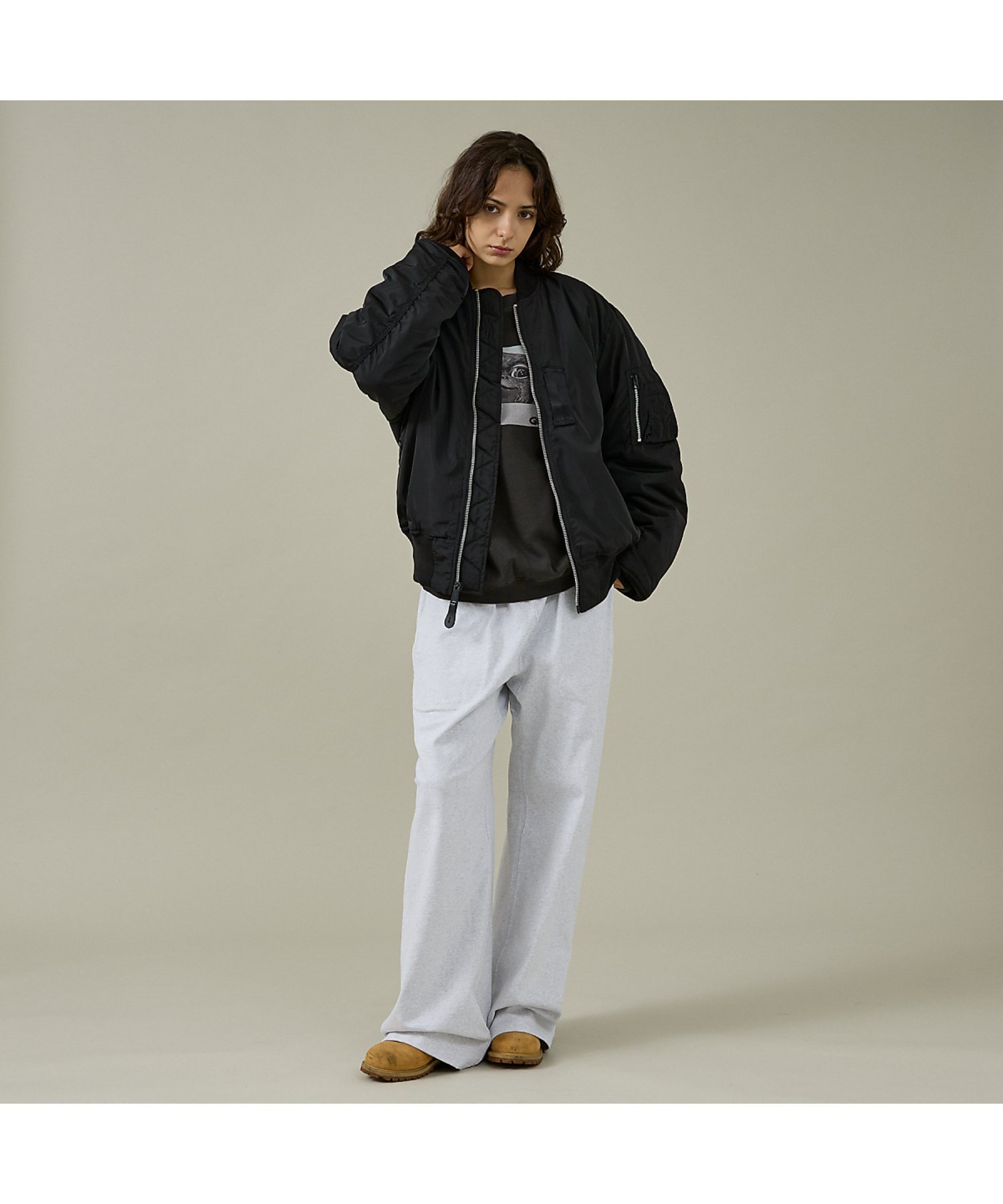 ABAHOUSE LASTWORD 【Valley Apparel / バレーアパレル】LIGHT MA-1 フライ アバハウス ジャケット・アウター ミリタリージャケット ブラック グレー【送料無料】