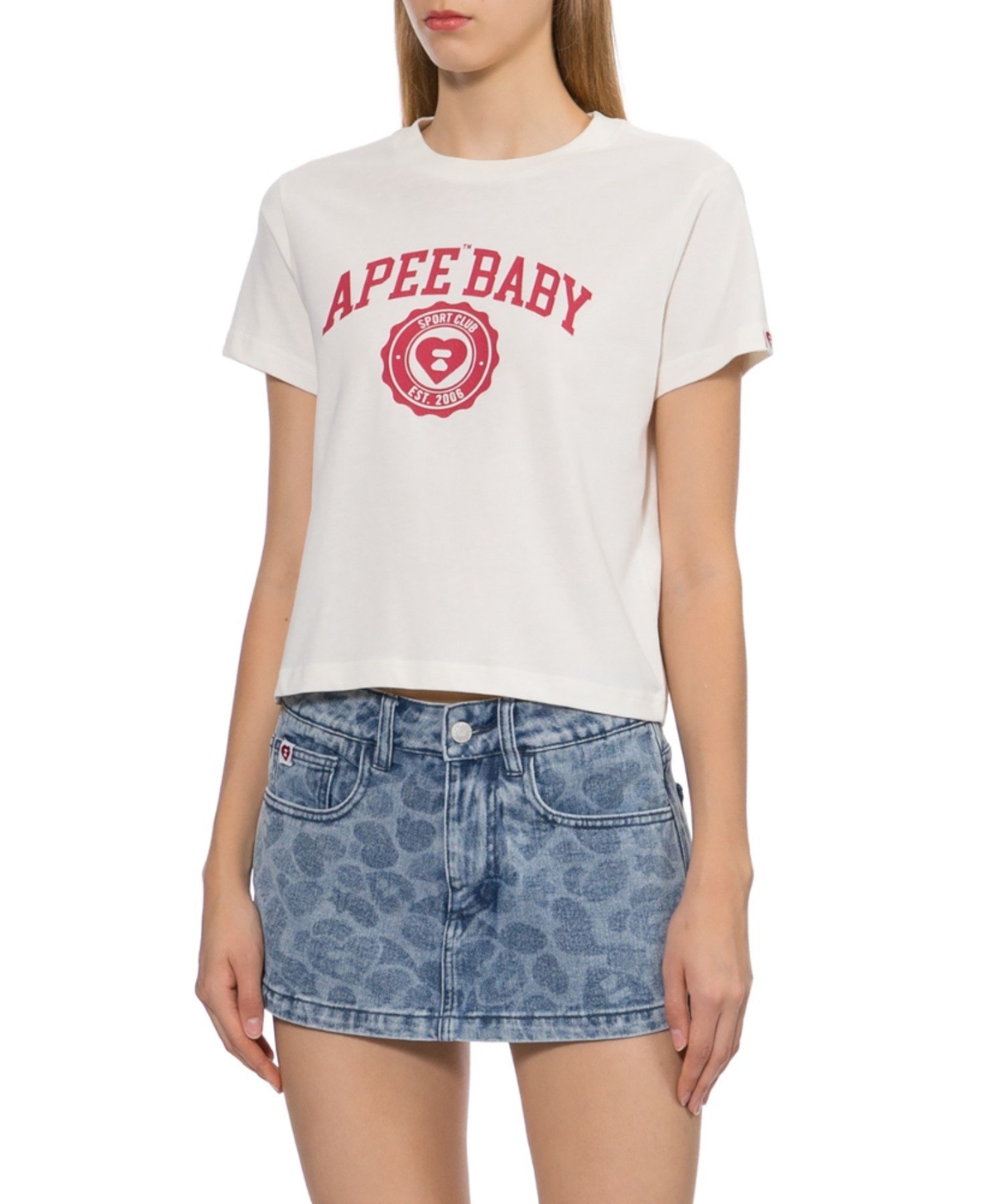 APEE BABY PRINT CROP TEE #2 ア ベイシング エイプ トップス カットソー・Tシャツ ホワイト