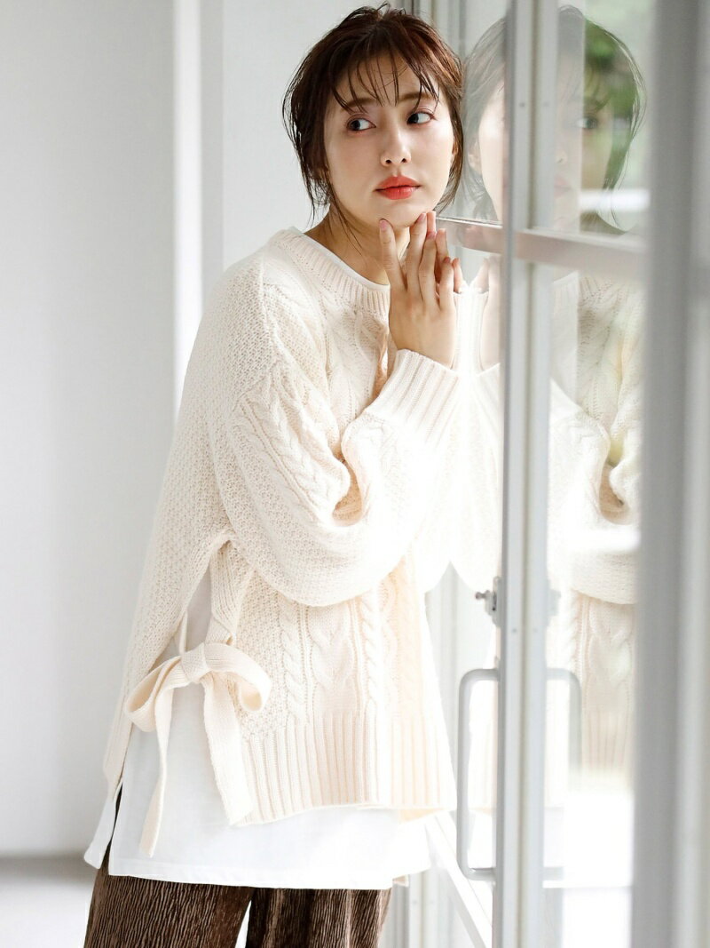 【SALE／50%OFF】INGNI チュニックロンT イング トップス カットソー・Tシャツ ホワイト グレー ブラウン ベージュのサムネイル