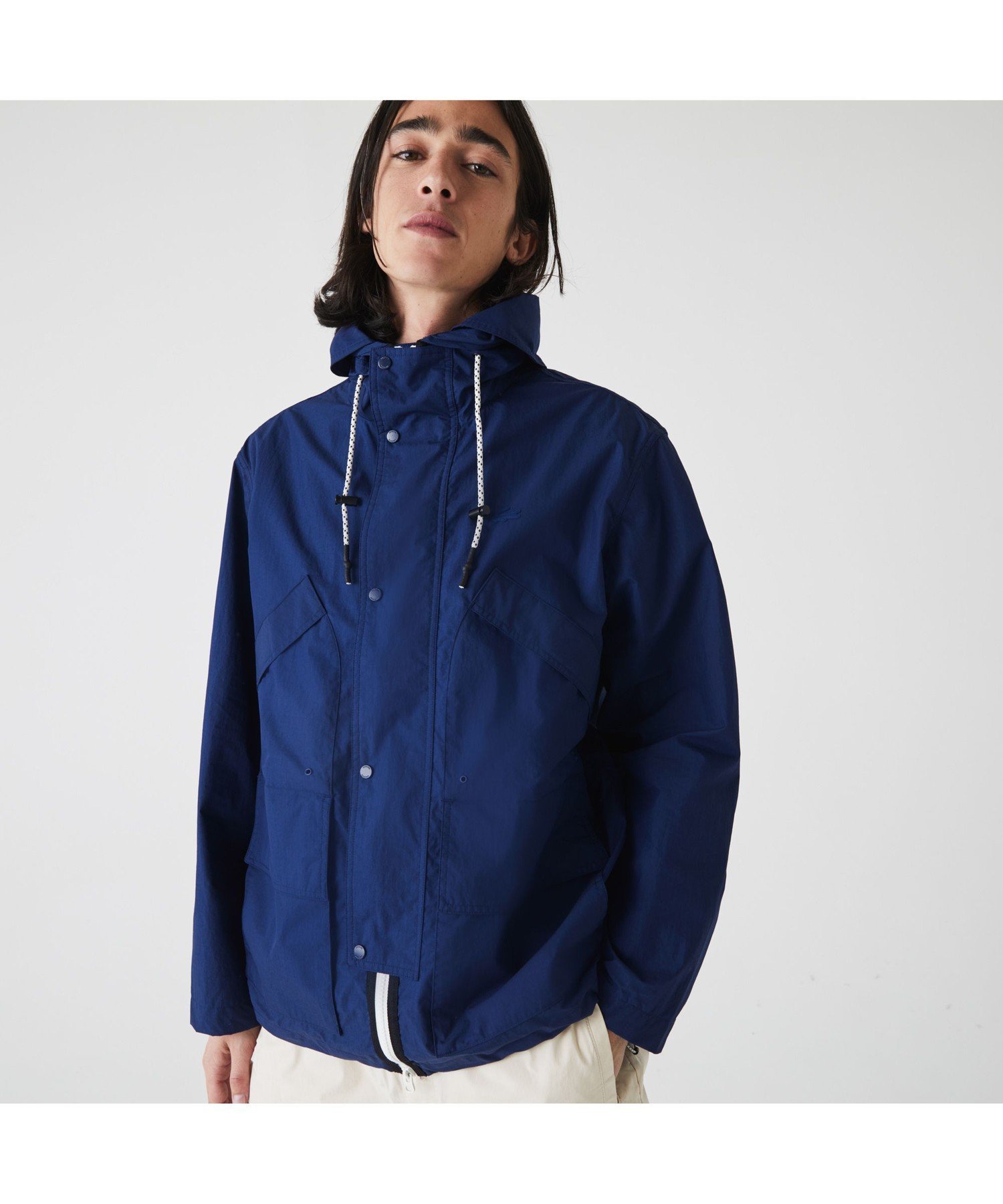 【SALE／30%OFF】LACOSTE マリンパーカ ラコステ カットソー パーカー ブルー【送料無料】