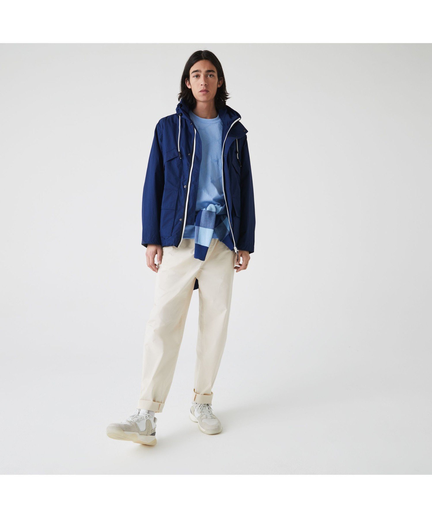 【SALE／30%OFF】LACOSTE マリンパーカ ラコステ カットソー パーカー ブルー【送料無料】