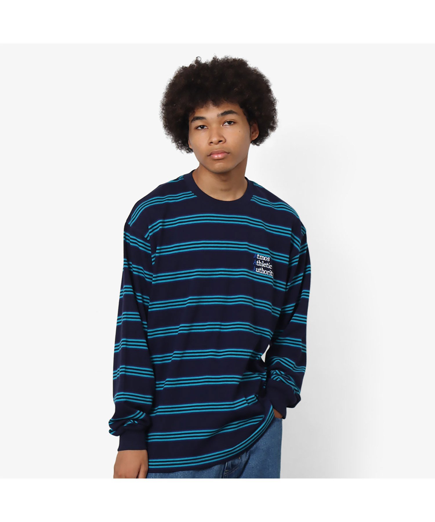 atmos atmos Border LS T-shirts NAVY 23FA-I アトモス トップス カットソー・Tシャツ ネイビー