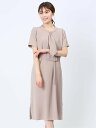 m.f.editorial ストレッチウォッシャブル 半袖サックワンピース 茶(セットアップ可能) タカキュー スーツ・フォーマル スーツワンピース ブラウン【...