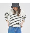 Rouge vif la cle 【TRICOTS JEAN MARC】ボートネック ボーダーニットプルオーバー ルージュ・ヴィフ ラクレ トップス ニット ブラック【送料無料】