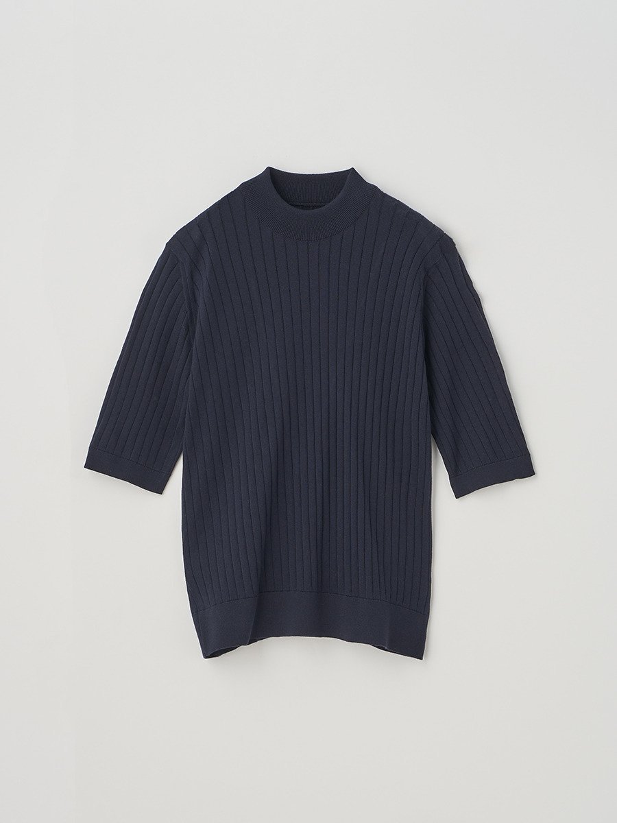 ジョンスメドレー トップス レディース JOHN SMEDLEY Mock turtle neck Short sleeved Rib Sweater ｜ S4684 ｜ 30G ジョンスメドレー トップス ニット ネイビー【送料無料】