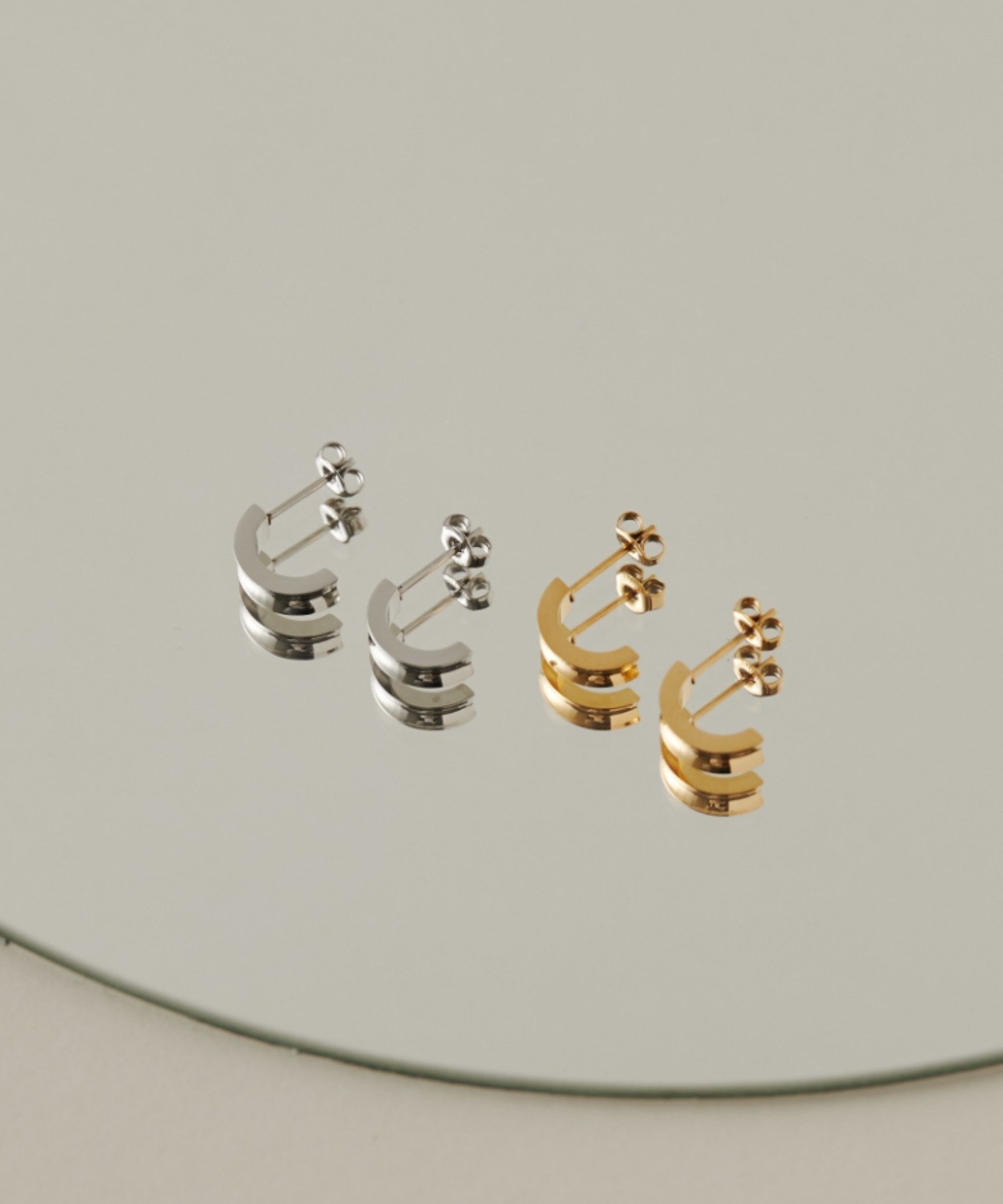 【SALE／39%OFF】ciite' 【 金属アレルギー対応 】 シンプルハーフサークルピアス サージカルステンレス シーテ アクセサリー・腕時計 ピアス ゴールド シルバー