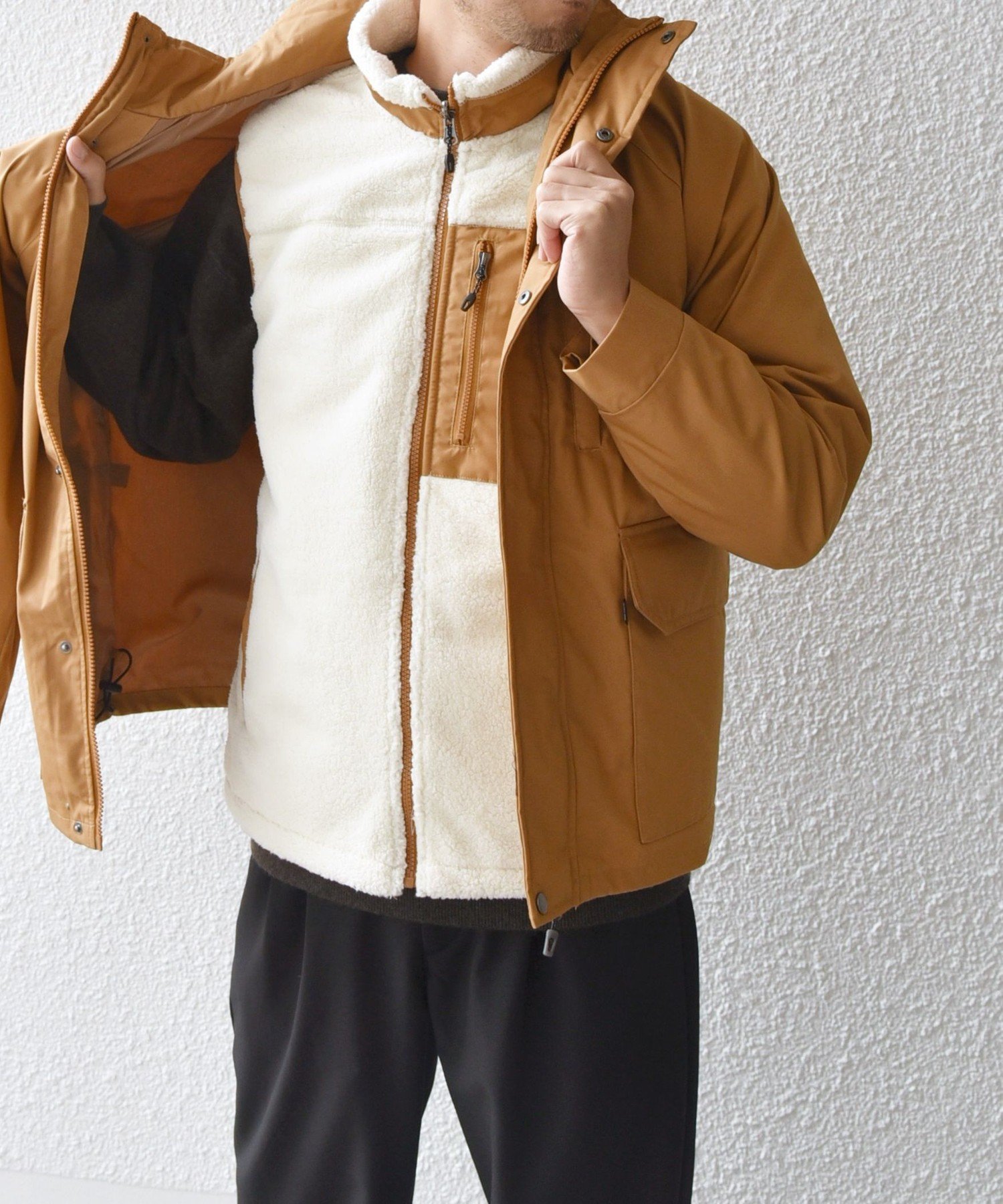 【SALE／60%OFF】SHIPS any 【WEB限定】SHIPS any:＜撥水加工＞3WAY フリースベスト セット スタンドカラー ブルゾン◇ シップス ジャケット・アウター ブルゾン・ジャンパー グリーン ブラック ベージュ【送料無料】