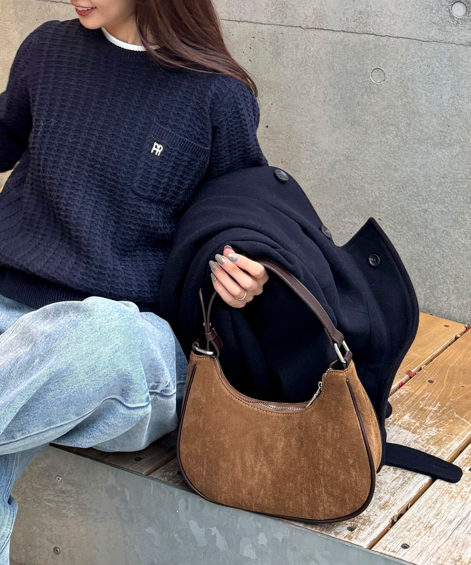 楽天Rakuten Fashionfredy emue パイピングスエードラウンドワンショルバッグ フレディ アンド グロスター バッグ ショルダーバッグ ブラック ブラウン【送料無料】