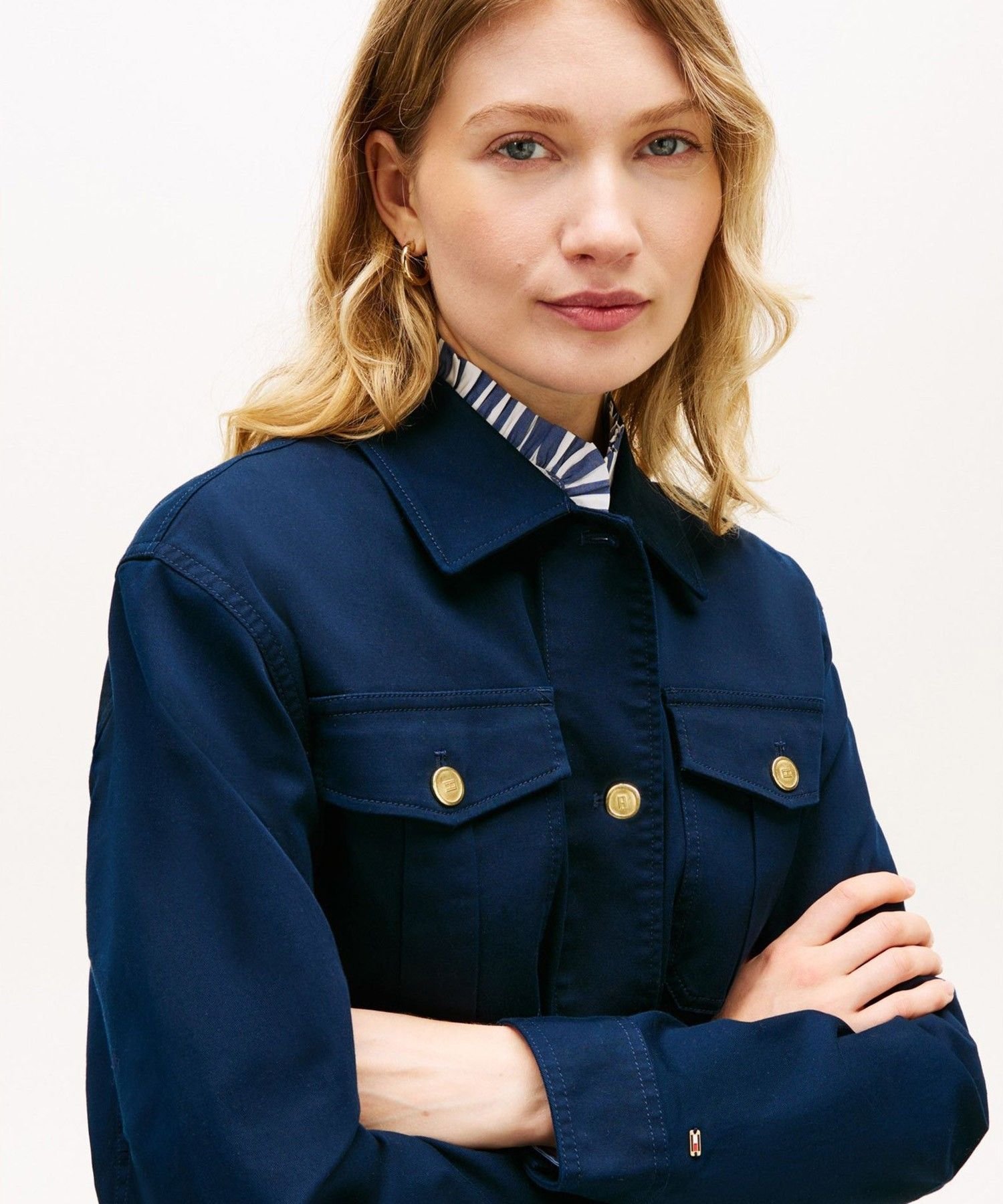 TOMMY HILFIGER コットンゴールドボタンフィールドジャケット トミーヒルフィガー スーツ・フォーマル スーツジャケット ネイビー【送料無料】
