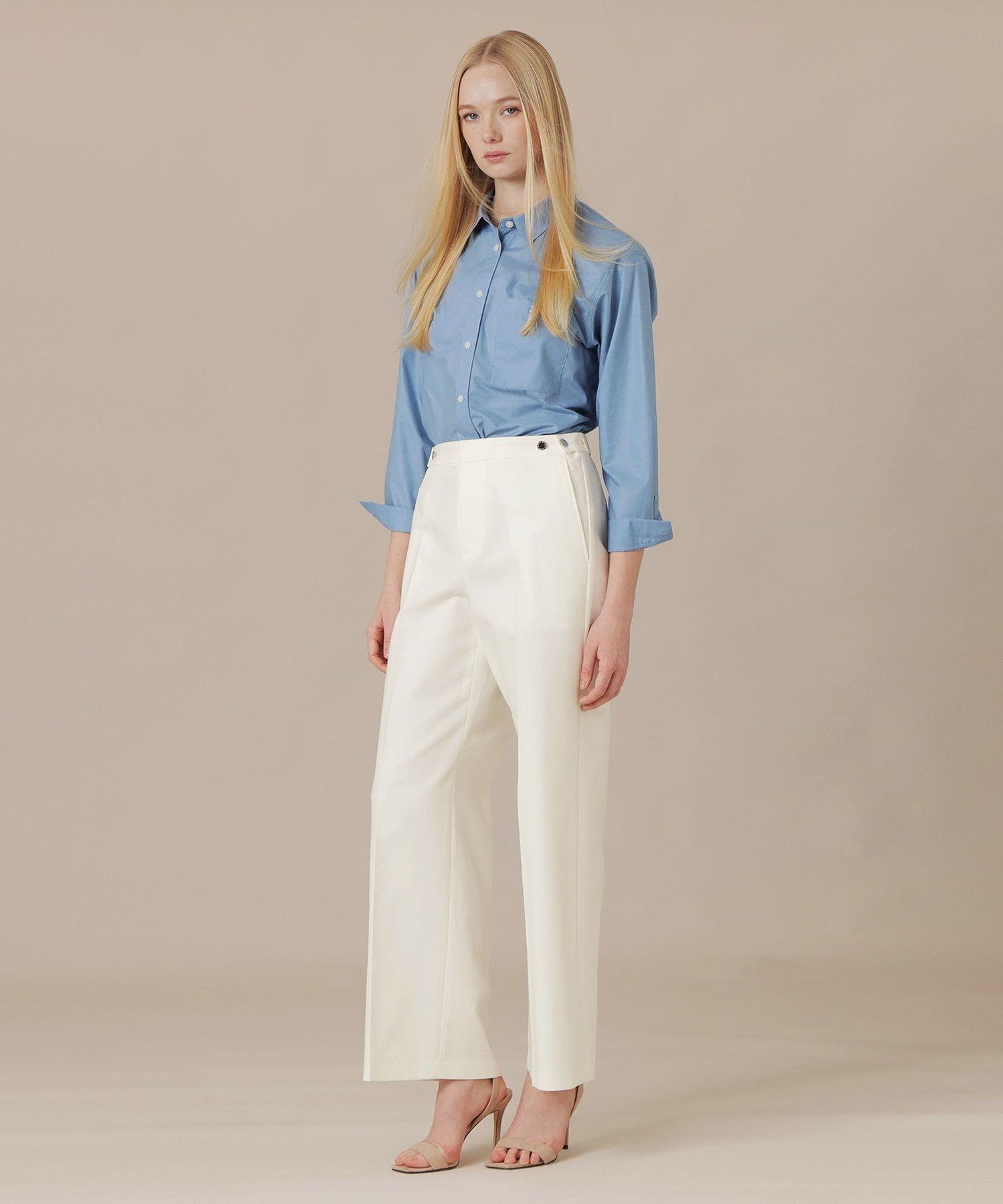 MACKINTOSH LONDON コットンダブルクロスパンツ マッキントッシュ ロンドン パンツ その他のパンツ ホワイト ネイビー【送料無料】