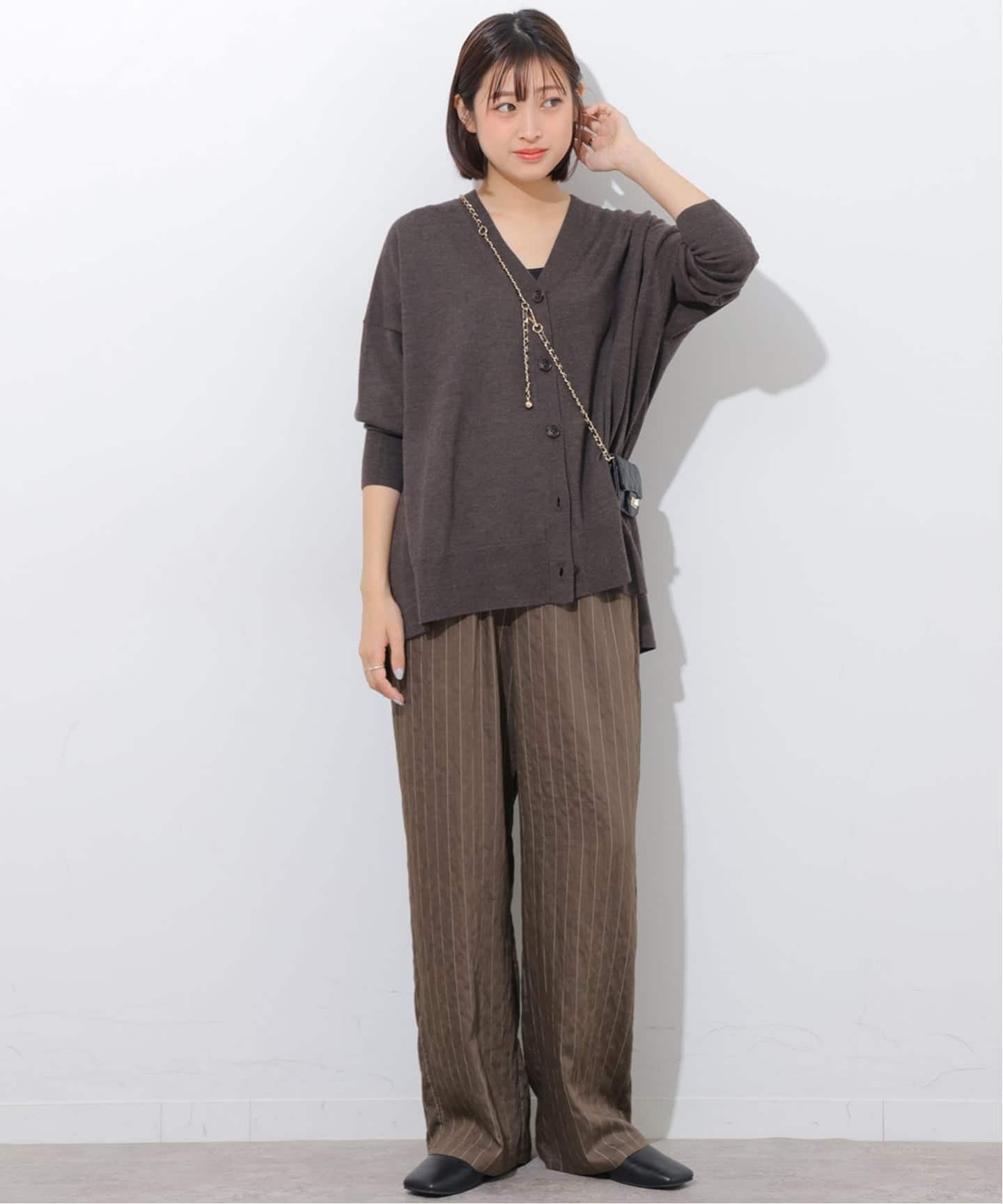 JOURNAL STANDARD relume 《予約》ピンストライプイージーパンツ ジャーナル スタンダード レリューム パンツ その他のパンツ ブラウン ネイビー