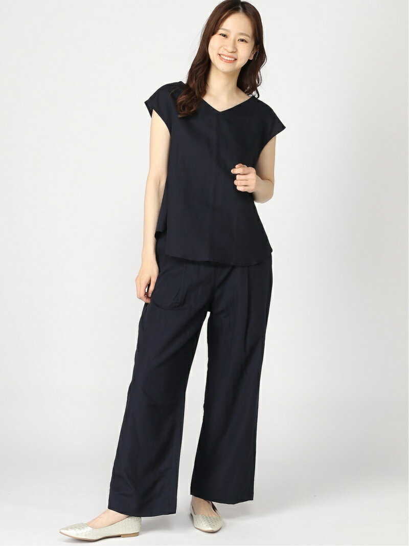 【SALE／40%OFF】SLOBE IENA リネン混2WAYブラウス×パンツセットアップ スローブ イエナ トップス アンサンブル ネイビー ブラウン ベージュ【送料無料】のサムネイル