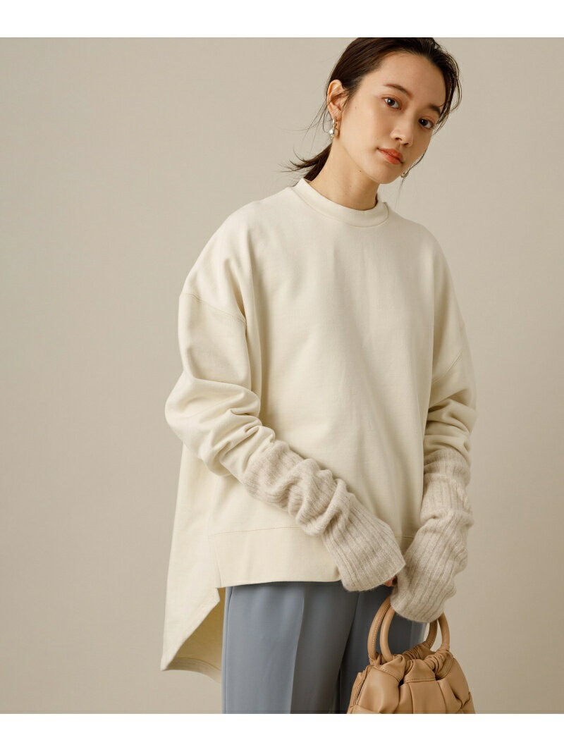 【SALE／70%OFF】ADAM ET ROPE' FEMME 【セットアイテム】アームウォーマー付スウェットプルオーバー アダムエロペ トップス スウェット・トレーナー ホワイト グリーン【送料無料】のサムネイル