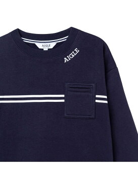 AIGLE スエット ドレス エーグル ワンピース シャツワンピース ネイビー【送料無料】