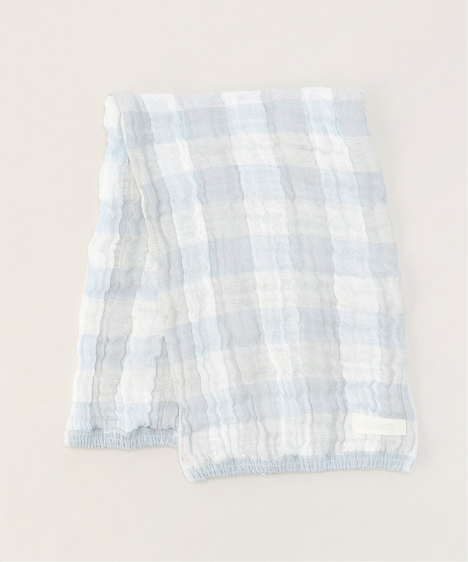 KID BLUE (W)22ふわふわガーゼギンガム フェイスタオル キッドブルー ファッション雑貨 ハンカチ・ハンドタオル グレー ピンク ブルーのサムネイル