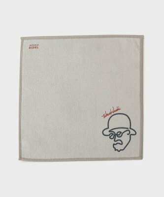 TAKEO KIKUCHI ラインアートプリント フォンカチ タケオキクチ ファッション雑貨 ハンカチ・ハンドタオル ネイビー ブルー ブラウン レッド グレー ブラック